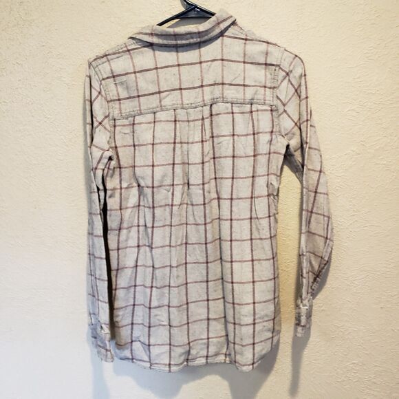 Madewell Size S Ex-Boyfriend Flannel Plaid Button Down Shirt Relaxed Fit - Picture 5 of 10